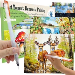 QUOKKA Set 10 Alzheimer Prodotti di Pittura Acqua - Ricordi della Foresta - Giochi di Memoria per Anziani con Demenza - Pittura Attività per Adulti - Regali Giochi per Anziani Stimolazione Cognitiva