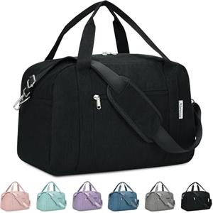 Narwey Borsa da Viaggio 45x36x20 Easyjet Bagaglio a Mano Cabina Aereo Borsone da Viaggio Pieghevole Borsa Palestra Borsa Weekend 25L (Nero)