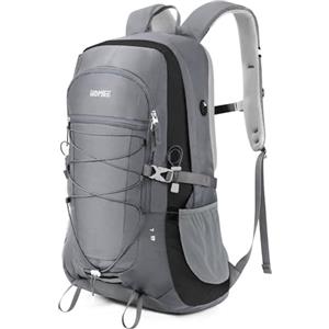 HOMIEE Zaino da Trekking 45L, Resistente all'acqua e Leggero Zaino da Escursione per Trekking Alpinismo, Multifunzione Zaino da Campeggio per Sport Viaggio, Grigio con Nero
