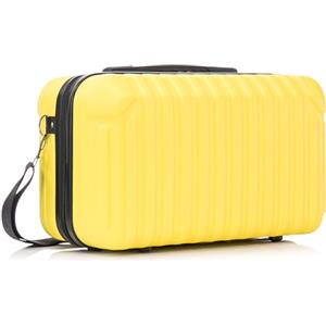 R.Leone Valigia Ryanair 40x20x25 cm Traccolla Bagaglio a mano Beauty Case in ABS 2208 (Giallo, XS Beauty case 40x20x25cm)