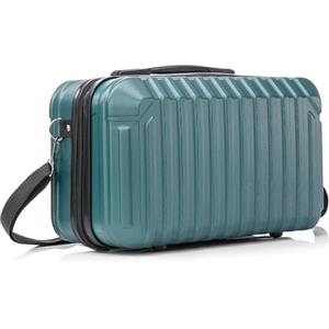 R.Leone Bagaglio a Mano 40x20x25 Ryanair Beauty Case Traccolla in ABS (2208 40X20X25cm, Verde Scuro)
