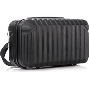 R.Leone Bagaglio a Mano 40x20x25 Ryanair Beauty Case in ABS (2208 40X20X25cm, Nero)