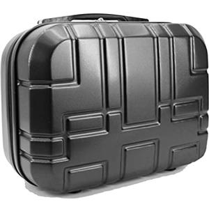 R.Leone Valigia da 1 pezzo Fino a Set 4 Trolley Rigido grande, medio, bagaglio a mano e beauty case 8 ruote in ABS 611 (Grigio, XS Borsetta Beauty Case)