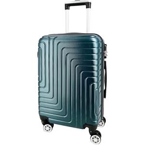 R.Leone Valigia da 1 Fino a Set 4 Trolley Rigido grande, medio, bagaglio a mano e beauty case 8 ruote in ABS 950 (L Grande, Verde Scuro)