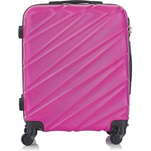 R.Leone Valigia EasyJet 56x45x25 cm Trolley Bagaglio a mano in ABS 4 Ruote 2130 (S 56x45x25cm, Fucsia)