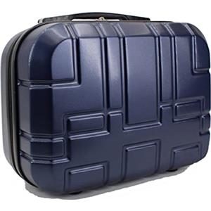 R.Leone Valigia da 1 pezzo Fino a Set 4 Trolley Rigido grande, medio, bagaglio a mano e beauty case 4 ruote in ABS 611 (XS Borsetta Beauty Case, Blu)