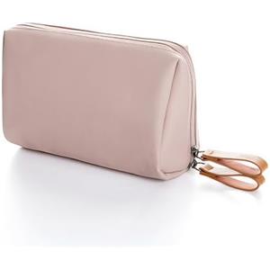 Qwesure Xixi Borsa cosmetica in nylon piccola, impermeabile, leggera, multifunzionale, borsa per il bucato da viaggio, Rosa pallido, casual