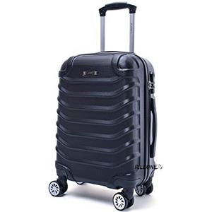 R.Leone Valigia da 1 pezzo Fino a Set 4 Trolley Rigido grande, medio, bagaglio a mano e beauty case 4 ruote in ABS 2026 (Nero, M Medio)