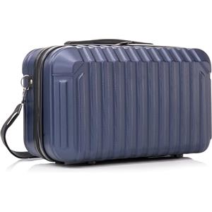 R.Leone Valigia Ryanair 40x20x25 cm Traccolla Bagaglio a mano Beauty Case in ABS 2208 (Blu, XS Beauty case 40x20x25cm)
