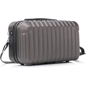 R.Leone Bagaglio a Mano 40x20x25 Ryanair Beauty Case in ABS (2208 40X20X25cm, Grigio)