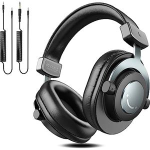 FIFINE Over Ear Cuffie da Studio per registrazione, Cuffie Cablate Jack 3,5 mm e 6,35 mm, Cuffie per Registrazione, Mixaggio, Monitoraggio in Studio, DJ, Chitarra,Podcast, Cellulare, PC