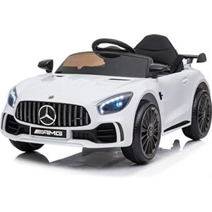 Baroni Toys Mercedes AMG Sport Macchina Elettrica per Bambini Baby car Elettrica Full Optional, Auto Telecomandata Sedile in Plastica, Porte Apribili, Motore 12V, Carico fino a 25 Kg 1-4 anni, Bianco