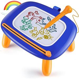 Smasiagon Lavagna Magnetica per Bambini, Tavola da Disegno Cancellabile Lavagnetta Magica con Gambe Stabili, Portatile Giocattoli Educativi, Regalo per Bambino 1 2 3 Anni (Blu Marino)