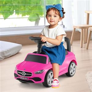 RELAX4LIFE Auto Cavalcabile per Bambini, Auto Scorrevole con Musica, Bagagliaio sotto il Sedile e Blocco Anti-Ribaltamento, Veicolo a Spinta, Regalo per Bambini e Bambine dai 12 ai 36 Mesi (ROSA)