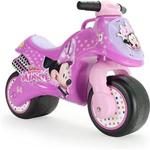 INJUSA - Moto Primi Passi Neox Minnie Mouse, per Bambini da 18-36 Mesi, con Decorazione Permanente, Ruote Larghe in Plastica e Maniglia per Il Trasporto, Colore Rosa