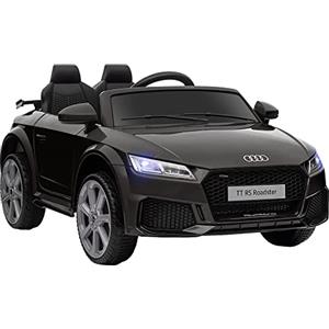 HOMCOM Macchina Elettrica per Bambini 3-5 Anni 12V 3Km/h Licenza AUDI TT, Auto Elettrica per Bambini con 2 Motori, Telecomando 2.4G, Clacson, Musica e Fari LED, Nero