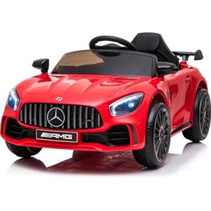 Baroni Toys Mercedes AMG Sport Macchina Elettrica per Bambini Baby car Elettrica Full Optional, Auto Telecomandata Sedile in Plastica, Porte Apribili, Motore 12V, Carico fino a 25 Kg 1-4 anni, Rosso