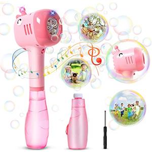 P PANACARE Panacare Giraffa giocattolo per bolle di sapone per bambini, macchina elettrica Bubble Machine 4000+ bolle di sapone/Min con soluzione di bolle di sapone da 290 ml, musica per attività all'aperto,