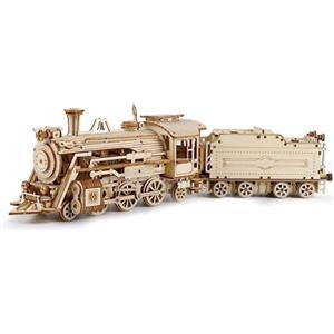 RoWood Puzzle 3D Modello di Locomotiva a Vapore in Legno - Modellini Auto da Costruire per Adulti - Modellismo da Costruire Adulti Fai da Te - Regali di Compleanno e Natale