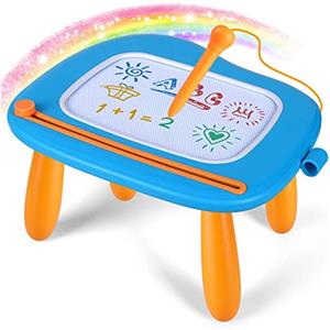 Smasiagon Lavagna Magnetica per Bambino 1 Anno, Grande Magica Cancellabile Scrittura Tablet con Le Gambe, Giocattolo Educativo e Regalo per Bambini 1 2 3 Anni (Blu)