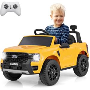 COSTWAY Ford Ranger Auto Elettrica 12V per Bambini, con Telecomando, USB, Clacson, 2 Modalità di Guida, Connessione Wireless, Partenza Progressiva, per Bambini da 3 a 6 Anni