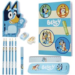 BlueY Set Cancelleria con Cose per la Scuola Astuccio Block Notes A5 Agenda Portapenne Righello Colori a Matita Gadget Ufficiale