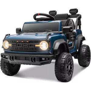 Mondial Toys Ford Bronco Raptor 12V Fuoristrada Auto Macchina Elettrica per Bambini Telecomando Luci a Led Bluetooth Cintura di Sicurezza Ammortizzatori Carico Massimo 30 Kg Blu