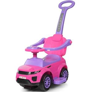 RELAX4LIFE Macchinina a Spinta Cavalcabile 3 in 1 per Bambini da 1 a 3 Anni, con Barriere di Sicurezza Rimovibili e Clacson, Portaoggetti Sotto Sedile, Luce (ROSA)