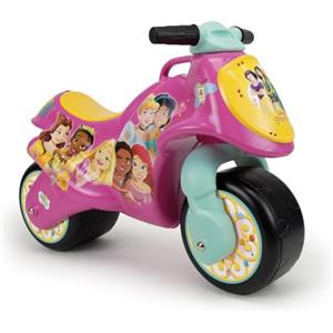 INJUSA - Moto Primi Passi Neox Principesse Disney, per Bambini da 18 Mesi a 3 Anni, con Decorazione Permanente, Ruote Larghe in Plastica e Maniglia per Il Trasporto, Colore Rosa