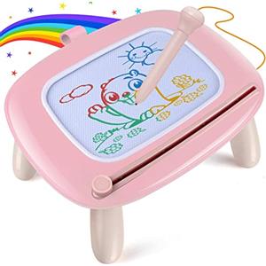 Smasiagon Lavagna Magnetica per Bambini, Tavola da Disegno Cancellabile Lavagnetta Magica con Gambe Stabili, Portatile Giocattoli Educativi, Regalo per Bambina 1 2 3 Anni (Rosa Chiaro)