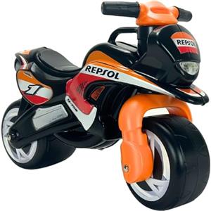 INJUSA - Moto Primi Passi Tundra Repsol, per Bambini +18 Mesi, con Decorazione Permanente, Ruote Larghe in Plastica e Maniglia per il Trasporto, Colore Nero