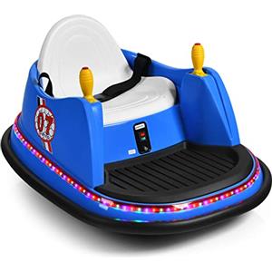 COSTWAY Veicolo Elettrico Macchina Elettrica Design Autoscontro per Bambini, Girevole a 360°, con Luci e Musica, con Telecomando, per Bambini 2-5 Anni (Blu)