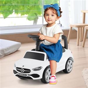 RELAX4LIFE Auto Cavalcabile per Bambini, Auto Scorrevole con Musica, Bagagliaio sotto il Sedile e Blocco Anti-Ribaltamento, Veicolo a Spinta, Regalo per Bambini e Bambine dai 12 ai 36 Mesi (BIANCO)