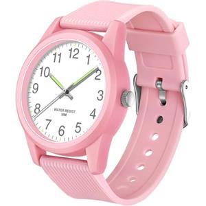 TENOCK OROLOGI PER BAMBINI PER RAGAZZI RAGAZZE L'APPRENDIMENTO DEL TEMPO 50M IMPERMEABILE OROLOGIO PER BAMBINI FACILE DA LEGGERE PER ETÀ 4-12 BAMBINI GRANDI REGALI DI COMPLEANNO (Rosa Baby)