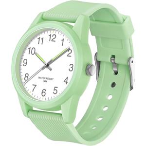 TENOCK OROLOGI PER BAMBINI PER RAGAZZI RAGAZZE L'APPRENDIMENTO DEL TEMPO 50M IMPERMEABILE OROLOGIO PER BAMBINI FACILE DA LEGGERE PER ETÀ 4-12 BAMBINI GRANDI REGALI DI COMPLEANNO (Verde)