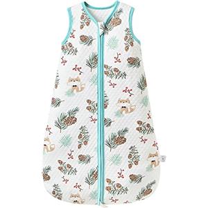 Fairy Baby Sacco Nanna per Neonati 1.0 Tog Sacco a Pelo Senza Maniche per Neonato Bambino Bambina Morbido Cotone Traspirante Swaddle (M(6-12 Mesi), Ciano)