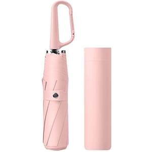 erised's bifrost Ombrello da Viaggio Pieghevole Compatto con Impugnatura a Moschettone/8 Stecche/Nervature Lega/Protezione UV/Leggero e Portatile/UPF 50/Pioggia Sole/Donne Bambini
