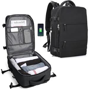 SZLX Zaino da viaggio grande da donna da escursionismo sportivo da esterno impermeabile da scuola casual laptop da 14 pollici con porta di ricarica USB scomparto per scarpe