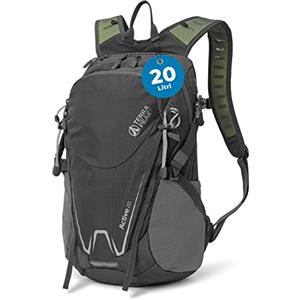Terra Peak® Zaino da Trekking 20 litri uomo donna grigio ACTIVE 20 PICCOLO - Zaino da escursionismo, viaggio sportivo e montagna da esterno ergonomico e impermeabile - Hiking e escursioni traspirante