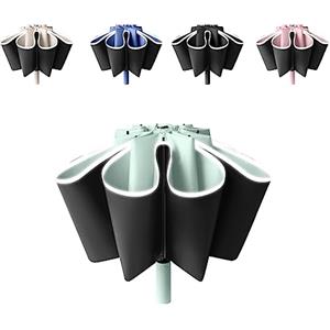 erised's bifrost Ombrello rovesciato pieghevole da viaggio rovesciato compatto impermeabile apertura/chiusura automatica, ombrellone da golf portatile 10 * 2 stecche, pioggia/sole all'aperto/protezione UV 99/UPF 50