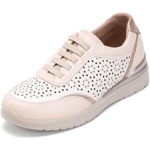 JOMIX Scarpe Donna Estive Sneakers Casual Elegente Basse Senza Lacci Leggere Comode da Camminare e Tempo Libero WCS250193 Bianco 39