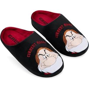 Disney Pantofole Uomo - Ciabatte Uomo Invernali Antiscivolo Divertenti - Slippers Calde da Casa Baby Yoda Gadget Regalo (Nero Grumpy, 47 EU)