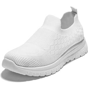 JOMIX Scarpe Donna Senza Lacci Eleganti Sneakers Casual Sportive Comode da Ginnastica Scarpe Traspirante Leggere da Camminata Fitness Palestra SD9139 Bianco 38