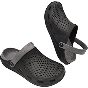 de fonseca DeFonseca Zoccoli Uomo Slip On Traspiranti Ciabatte Gomma Leggere Estate AntiSudore Clogs Impermeabili Fondo Anatomico Professionale per Lavoro Casa Giardino Mare Piscina (Nero, 40)