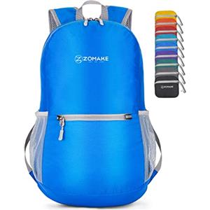 ZOMAKE Zaino Pieghevole Ultraleggero Zaini Ripiegabile Piccolo 20L,Packable Backpack Da Trekking Per Donna Uomo Viaggio Campeggio Città Sportivo(Blu Scuro)