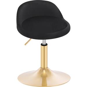 WOLTU Sgabello da Trucco, Sgabello Regolabile in Altezza, Sgabello Girevole per Ufficio, Sgabello da Trucco, Sgabello in Velluto, 42,5-58 cm, per Cucina Soggiorno Camera da Letto,Nero,BH425sz-1