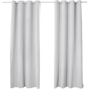 WOLTU Tende Oscuranti Opache Termiche Isolanti per Finestre Soggiorno Tende da Sole con Occhielli in Metallo Inossidabile per Camera da Letto 2 Pannelli Bianca 135x225cm