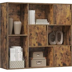 WOLTU 8 Cubo di Stoccaggio, Libreria a 3 Piani con 3 Ante, Scaffale in Piedi Libreria in Legno, Soggiorno Credenza Espositore Cubo Scaffale, per Camera da Letto, Corridoio, Ufficio, SK056vbn