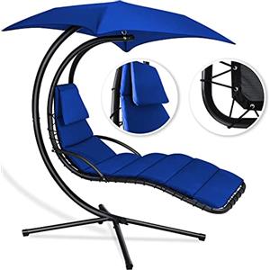 KESSER® Lettino sospeso con tettuccio Parasole, Sdraio sospesa, Lettino da Sole, Lettino da Relax, Lettino oscillante, Amaca, capacità di carico Fino a 120 kg, Lettino a Dondolo