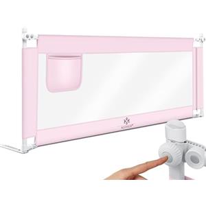 KESSER® Sponda da letto, Protezione per letto, Sponda da letto per bambini, Sponda da culla, Barriera letto per bambini, 200cm - Rosa